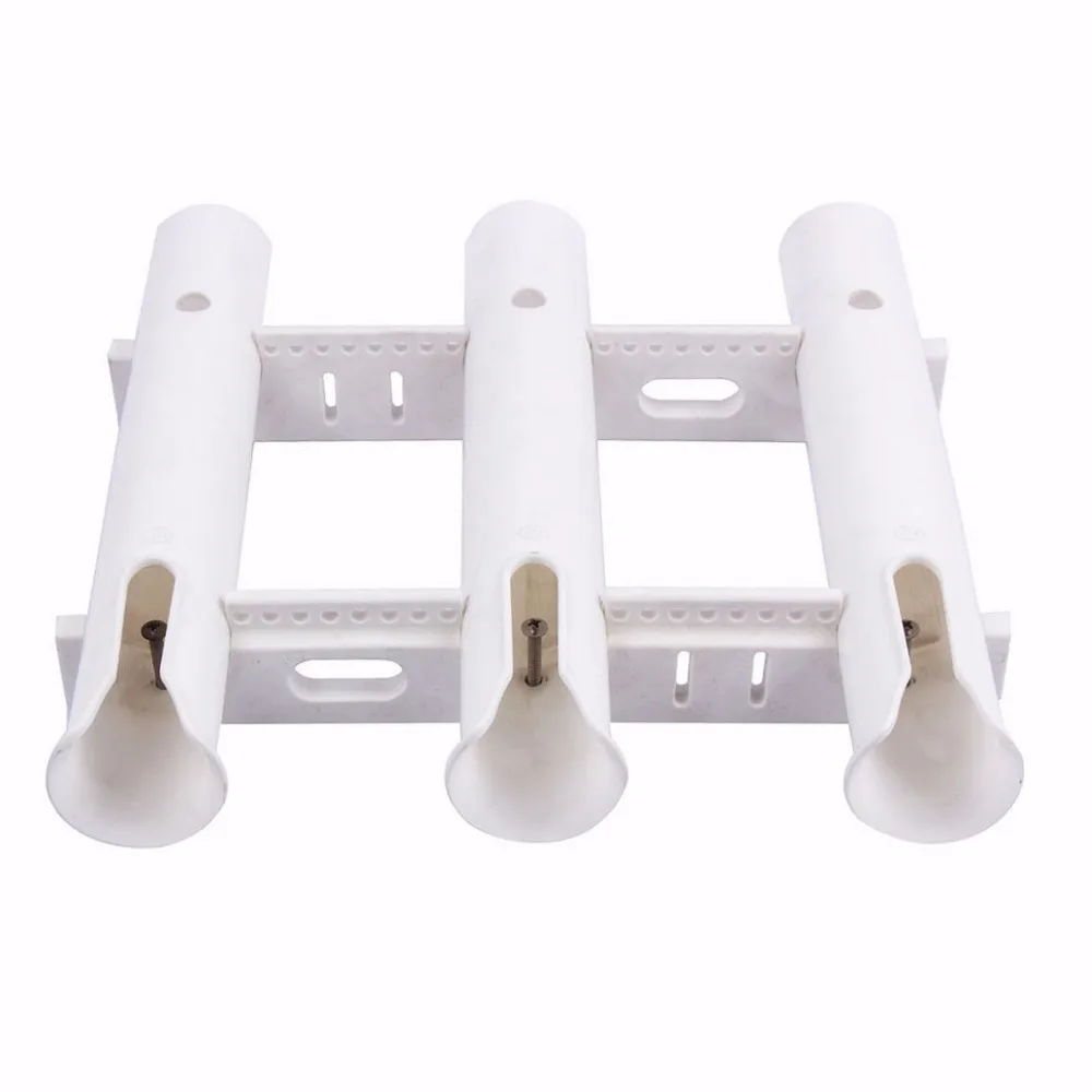 

Plastic Boat White 3 Link Fishing Rod Holder Socket Marine 3 Rod Pod Rest