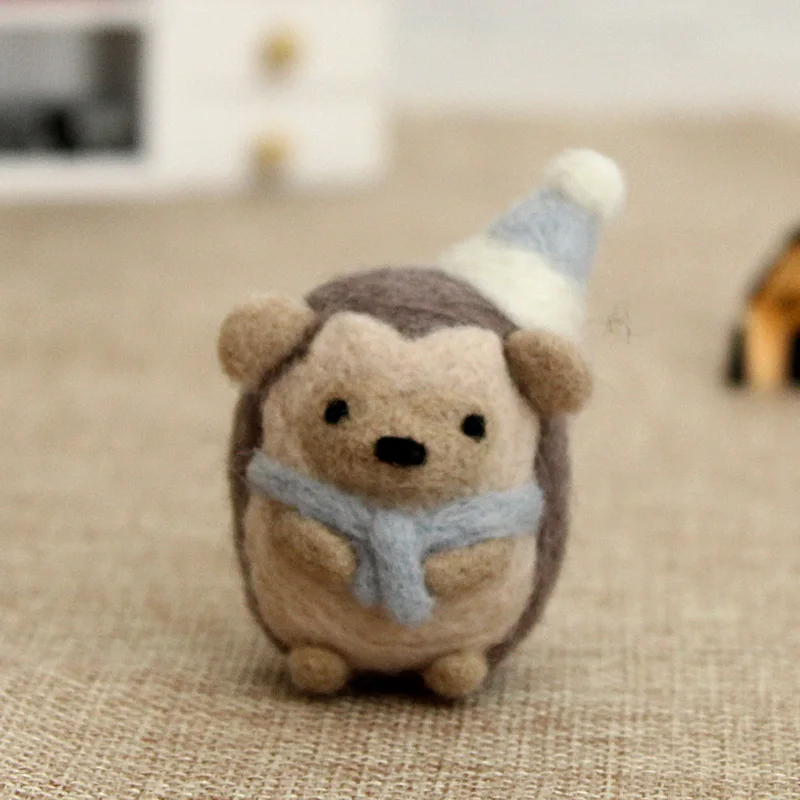 DIY Beginer ручная работа Mr Hedgehog игрушка кукла шерсть игла Войлок тыкается киттинг милое животное шерсть для валяния не готовая