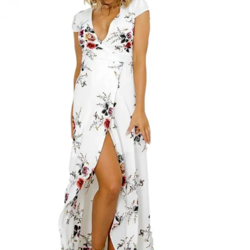 Женское пляжное платье с V образным вырезом и принтом|beach dress|print dressbrand dress |