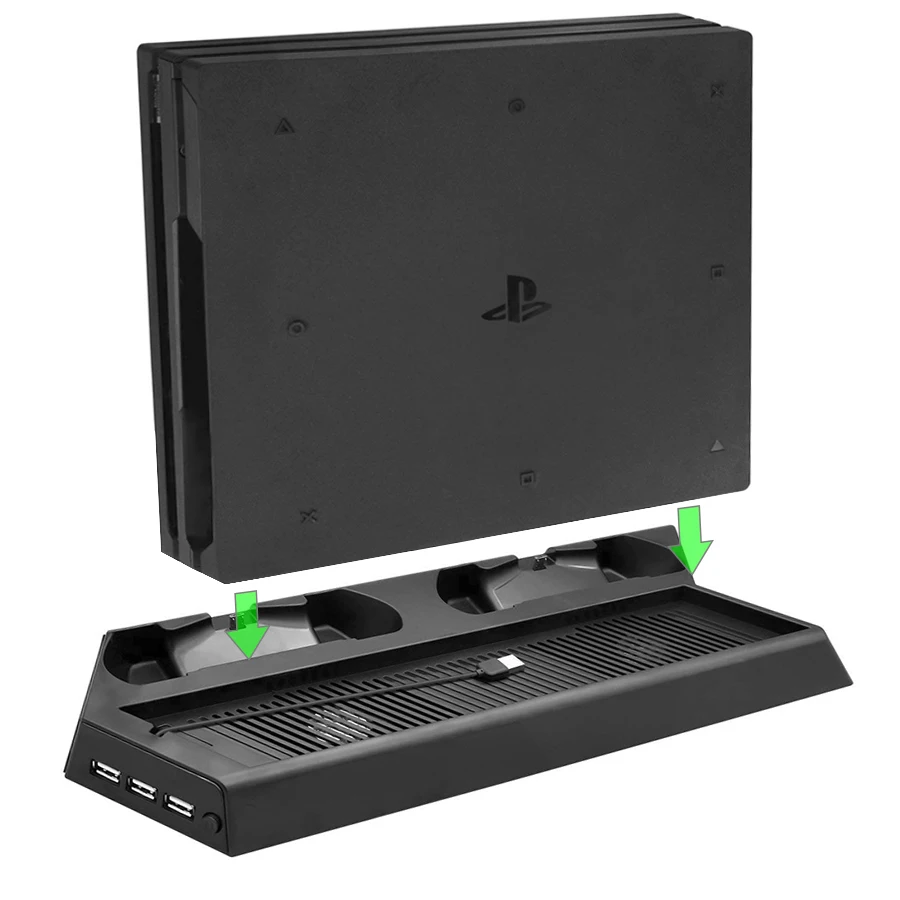 PS4 Pro LED вертикальная подставка + охлаждающий вентилятор кулер зарядное