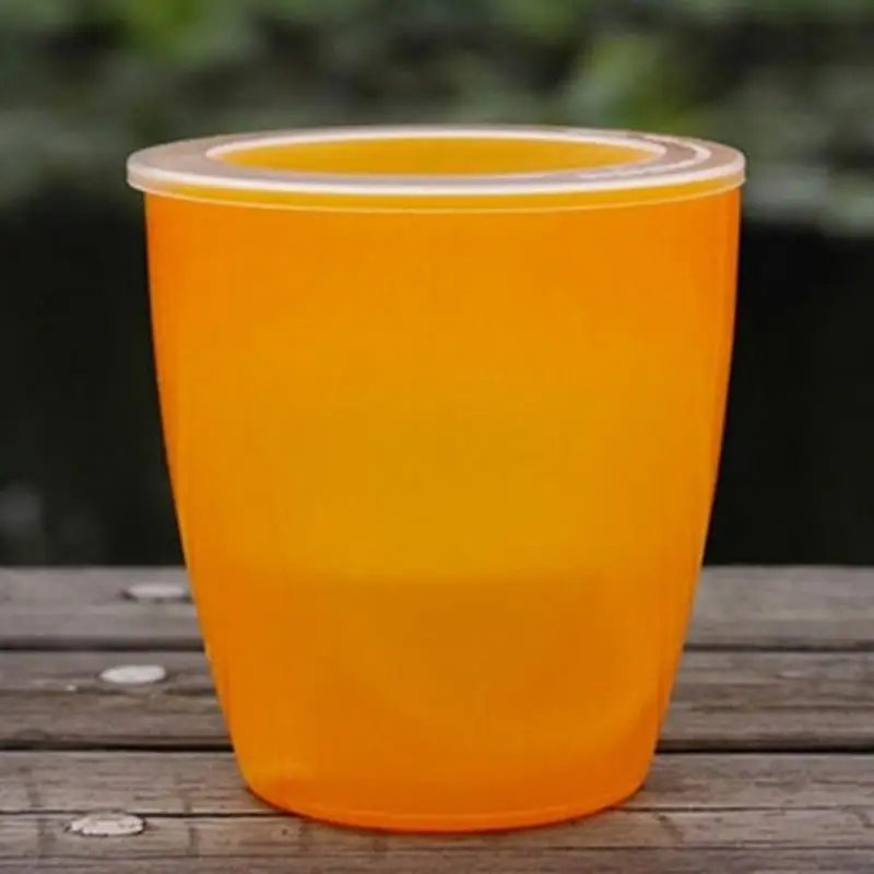 Orange Цветной цветочный горшок для растений, домашний офис, садовый декор, Круглый автоматический полив, самополивающийся цветочный горшок, 3 размера на выбор - Цвет: Orange