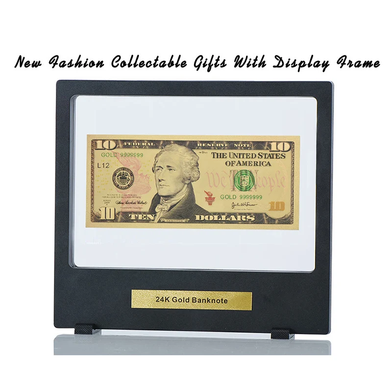 WR 10 долларов американская золотая банкнота 24 к 999 9 Золотая фольга бумажные деньги