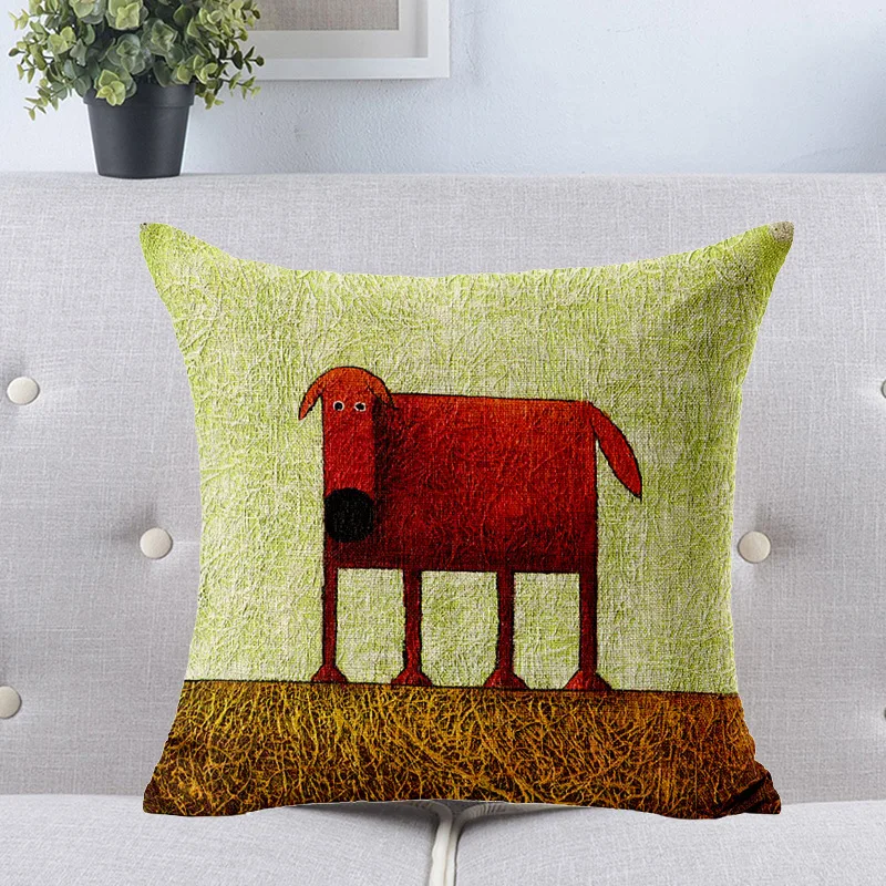 2016 Dog/cow/emoji/cat collection pillowcase Top Decorative Throw Pillows Case Linen Cotton Cushion Cover Creative Decoration | Дом и сад