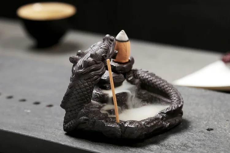 Newest Dragon Incense Burners Smoke Backflow Best Cone Censer Stick Holder mini Office Desk Home Decor Teahouse Ornament