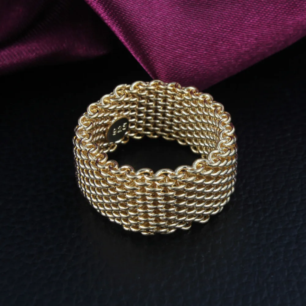 Горячая Мода Золотые кольца ретикулоцитов для мужчин и женщин Серебряные