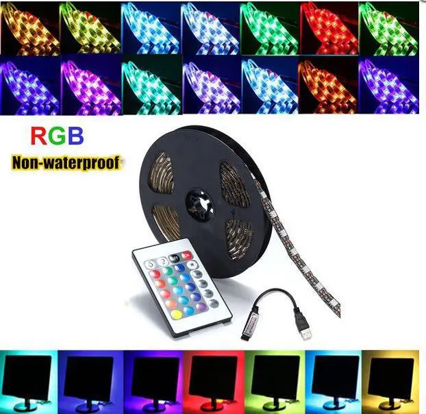 5 В USB силовая Светодиодная лента светильник RGB 5050 SMD HD ТВ Настольный ПК экран