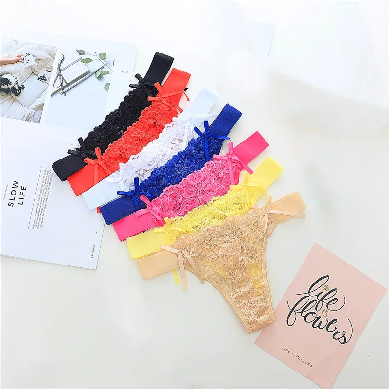 

Women Panties Women Underwear Soft Breathable Lace Sexy Panties Woman Underpants Thong G string Panties Low-Rise Knickers 49