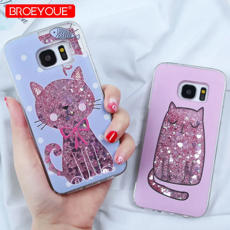 Liquid Quicksand Case For Samsung Galaxy S7 Edge S8 S9 Plus Soft Dynamic Glitter Star Phone Cover A3 A5 A7 2017 |