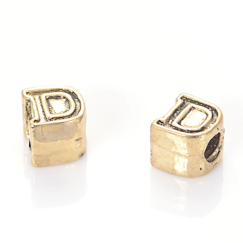 10 шт. винтажный бусина с большим отверстием золотого цвета в европейском стиле