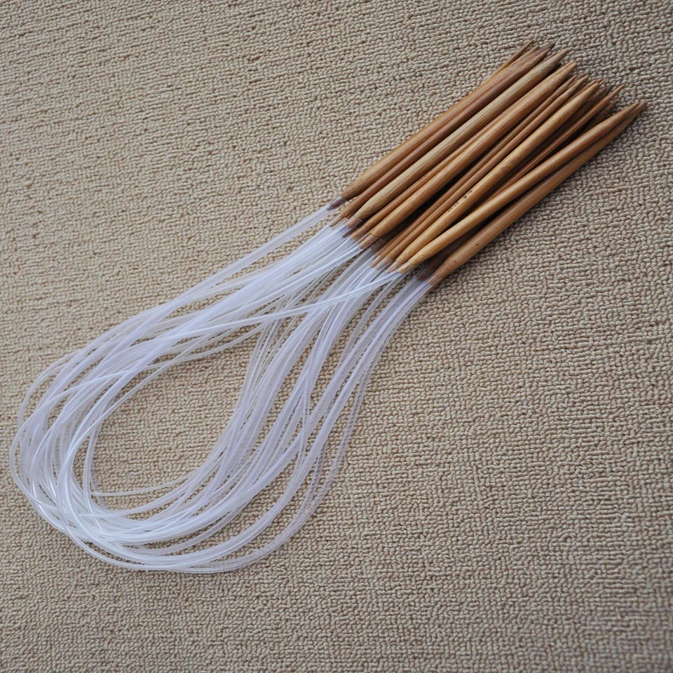 18Pairs SET 2mm-10mm 60cm long 23 inch Circular carbonized Bamboo han knitting Needles smooth finish craft DIY accessories tool | Дом и сад