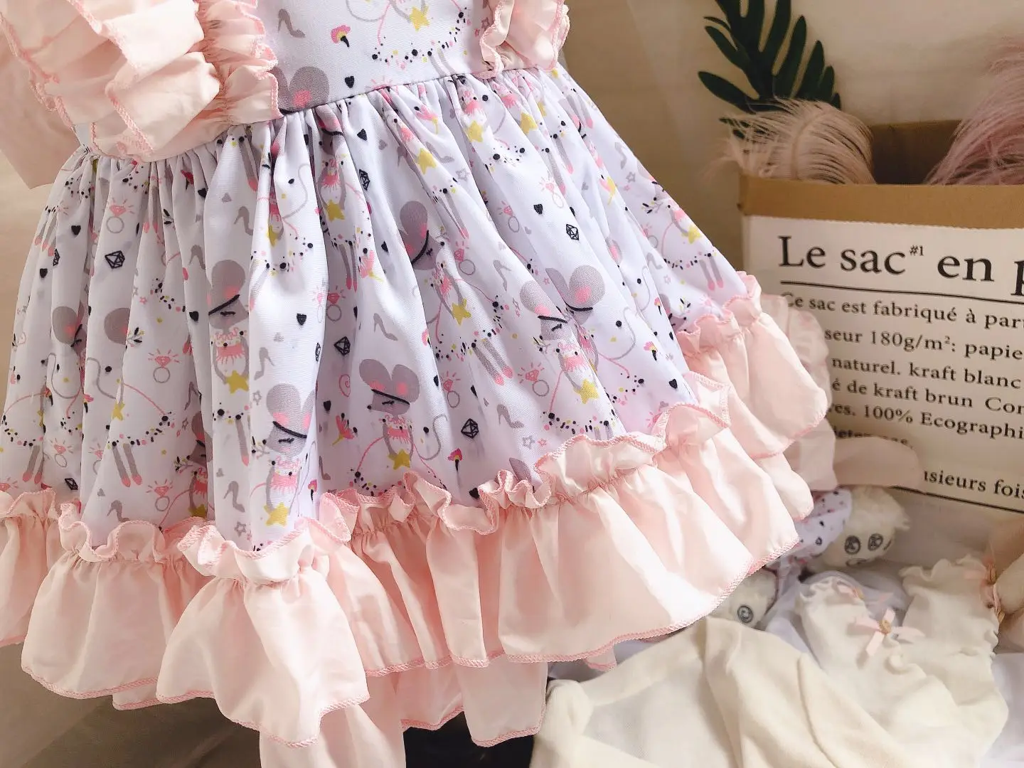 2019 Summer New Arrivals Spanish Customized Cartoon Mouse Quality Dress 3pcs Baby Girls Birthday Kids Dresses for | Детская одежда и