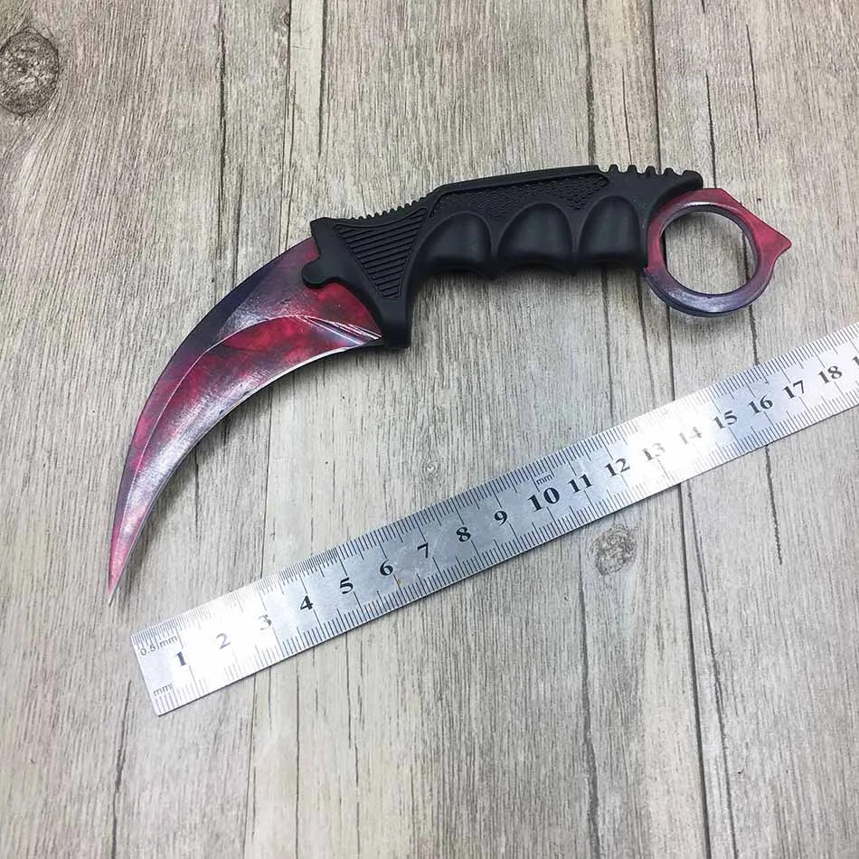 CS GO коготь счетчика удара Karambit нож шеи нож с оболочкой зуб тигра настоящая игра нож Радуга Кемпинг Фиксированное Лезвие Нож