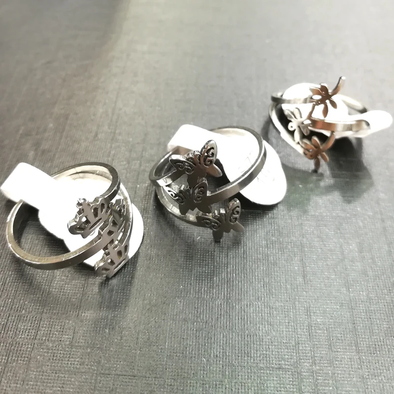 Unique Three Tone Silver Color Stainless Steel Rings For Women Mixed Design 36pcs/lot | Украшения и аксессуары