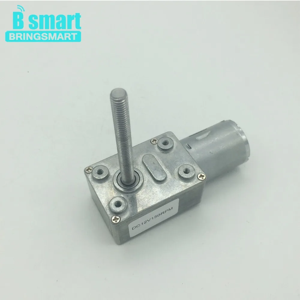 Bringsmart JGY 370 червячный двигатель M6 длина винтового вала 50 мм DC червячный мотор-редуктор с высоким крутящим моментом реверсивный редуктор самоблокирующийся двигатель