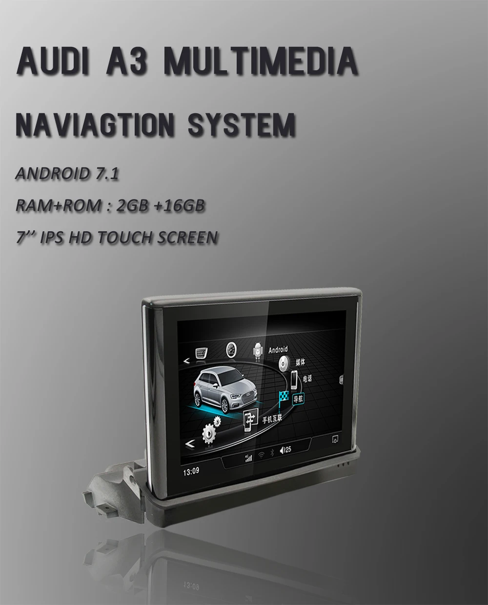 NVTECH 7 ''мультимедийная навигационная панель для Audi A3 dvd-плеер с wifi подключением