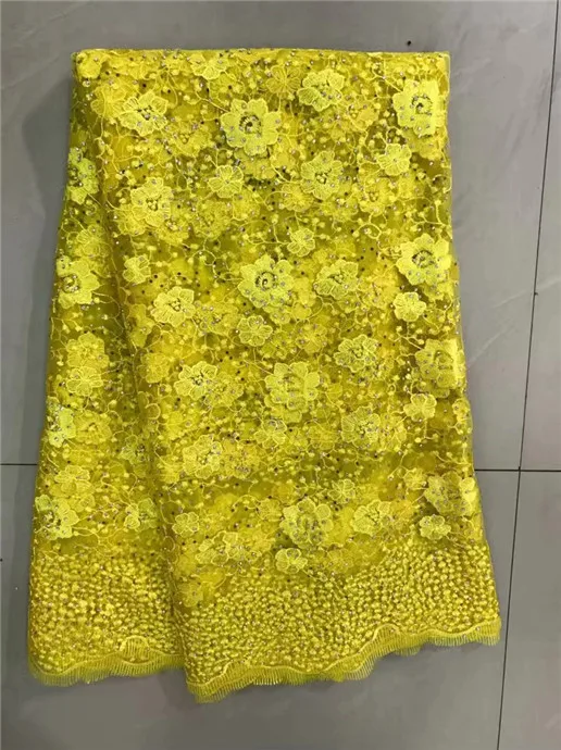 2018 модные Бусины Камни французский Кружево ткани черный белый последняя чистая