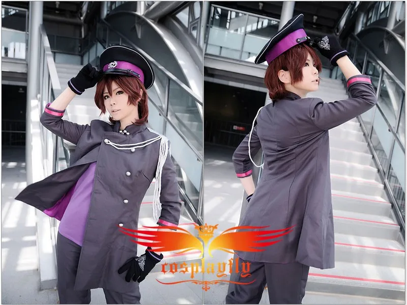 Uta no Prince-sama Mikaze AI Ментор Сияющий все звезды военный костюм для косплея фиолетового цвета жилет куртка шляпа брюки перчатки одежда