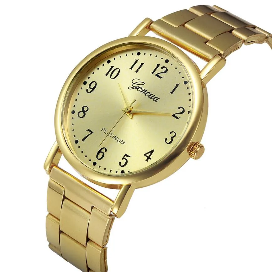 

Timezone#402 Geneva Fashion unisex Watch Crystal Stainless Steel Analog Quartz Wrist Watch