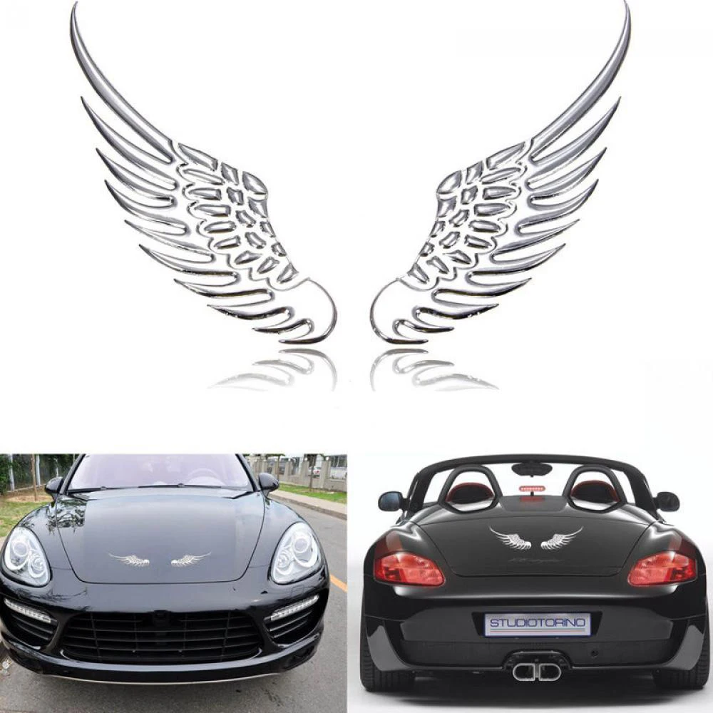 1Pair 3D Metal Angels Wings Car Decoration Emblem Badge Decal Logo Sticker Auto Motorcycle Accessories Styling|car styling|car decorationemblem badge