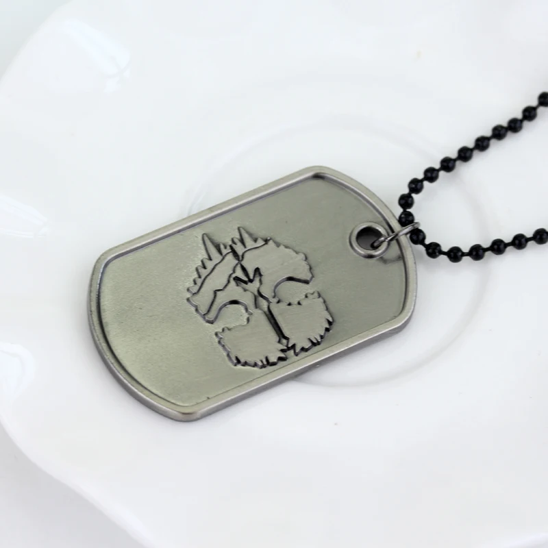 В стиле панк-рок вызова долг Цепочки и ожерелья s Dog Tag подвеска привидение Черные