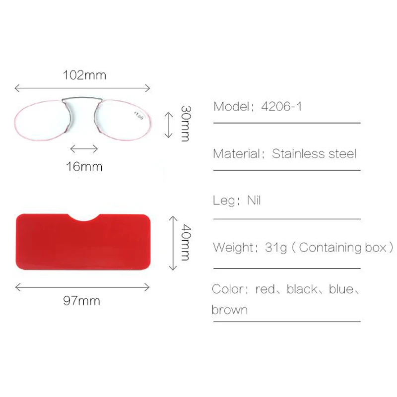WEARKAPER портативный титановый кошелек SOS Мини нос без оправы очки для чтения Oculos De Grau Gafas de Lectura Регулируемые очки