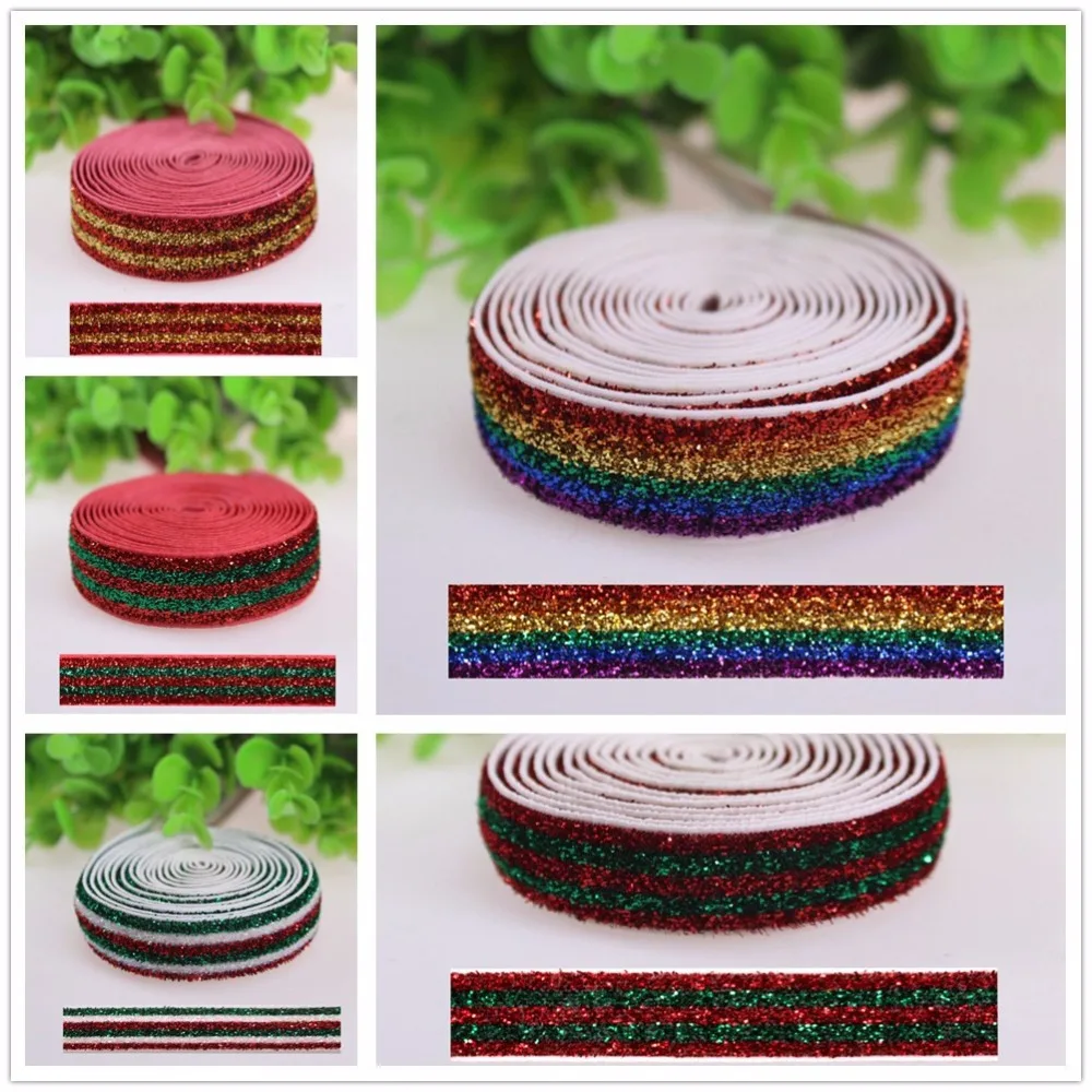 Ободок для волос ободок с бантом 5/8 дюйма 50 ярдов|velvet elastic|glitter elastic10 yard |