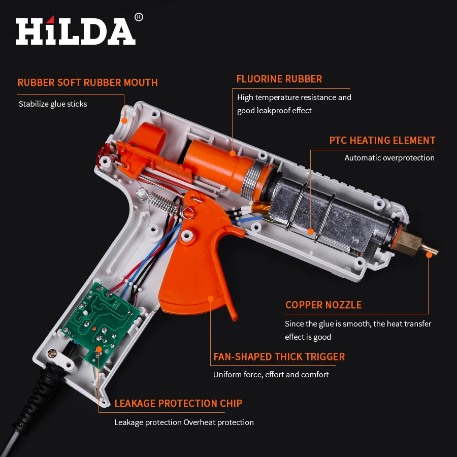 Промышленные электрические силиконовые пистолеты 100 Вт термоклеевой пистолет