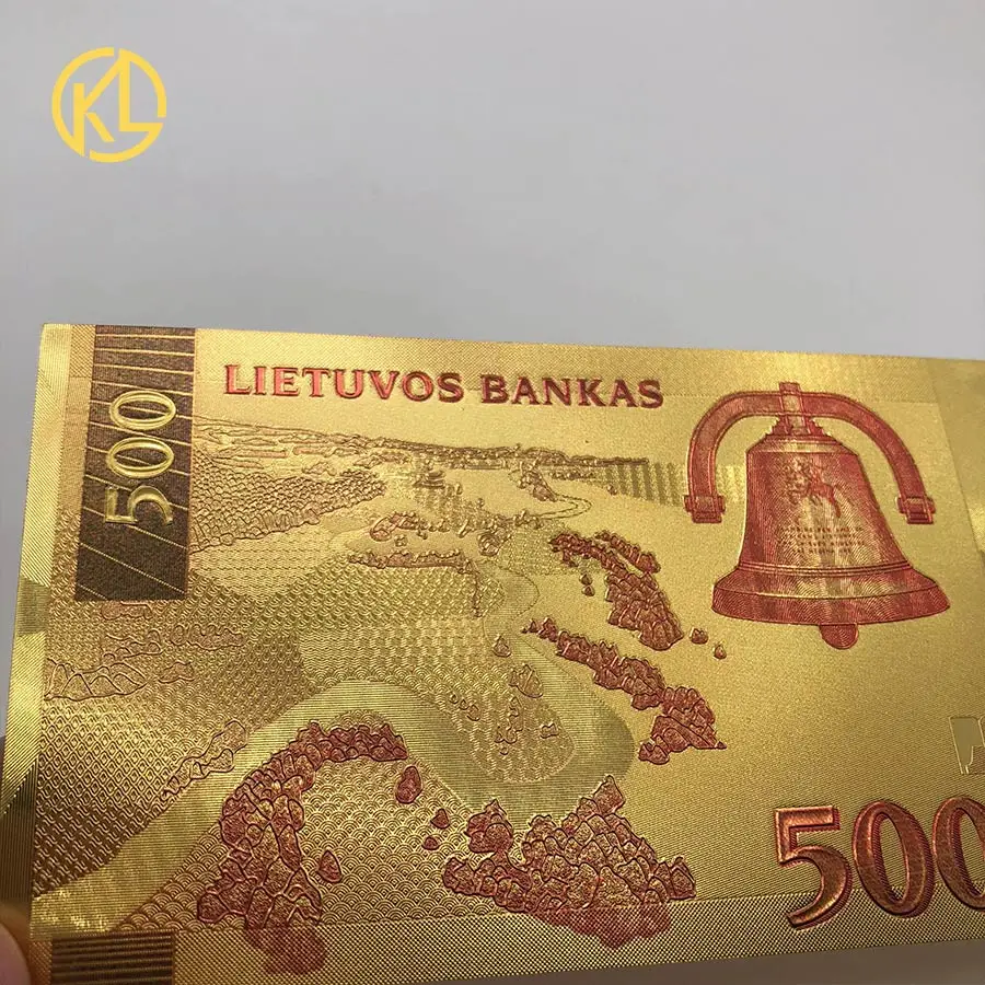 Пластик с покрытыем цвета чистого 24 каратного золота Фольга купюр валюта ЛР 500