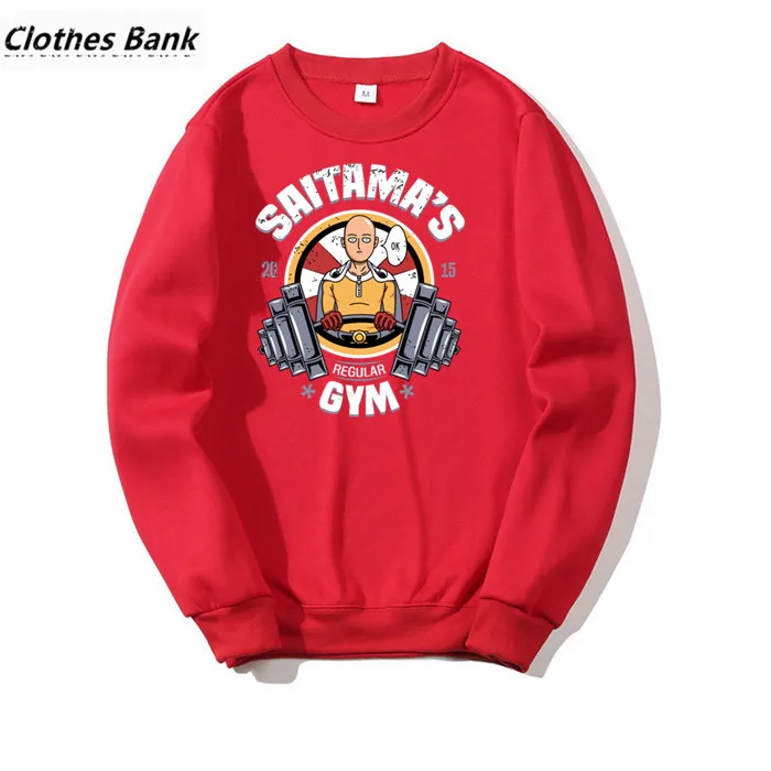 Аниме One Punch Man GYM принт Забавный Хип Хоп Crewneck толстовки зима осень графический