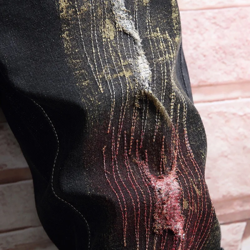 

New Design Knee Length Straight Pantalones rotos Jeans Homme Short Jeans Men