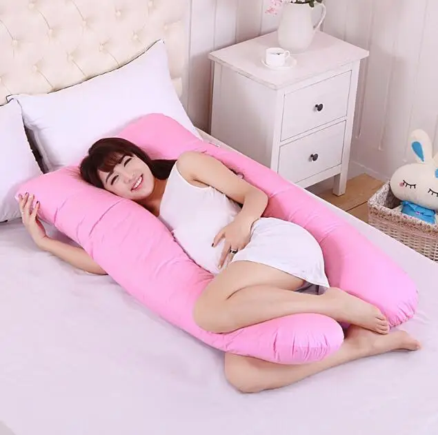 Pink Pillow Удобные u-образные подушки для беременных, лучше всего для боковые шпалы - Цвет: Pink Pillow