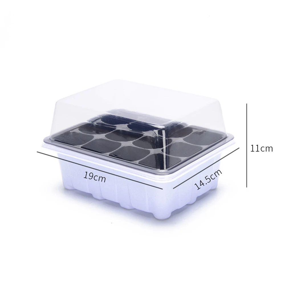 12 Cells 6 отверстий, 12 ячеек, держатель семян для питомника, коробки для разведения, лоток для рассады, коробка для выращивания цветов, крышка для прорастания, посадочный горшок, растительная база - Цвет: 12 Cells
