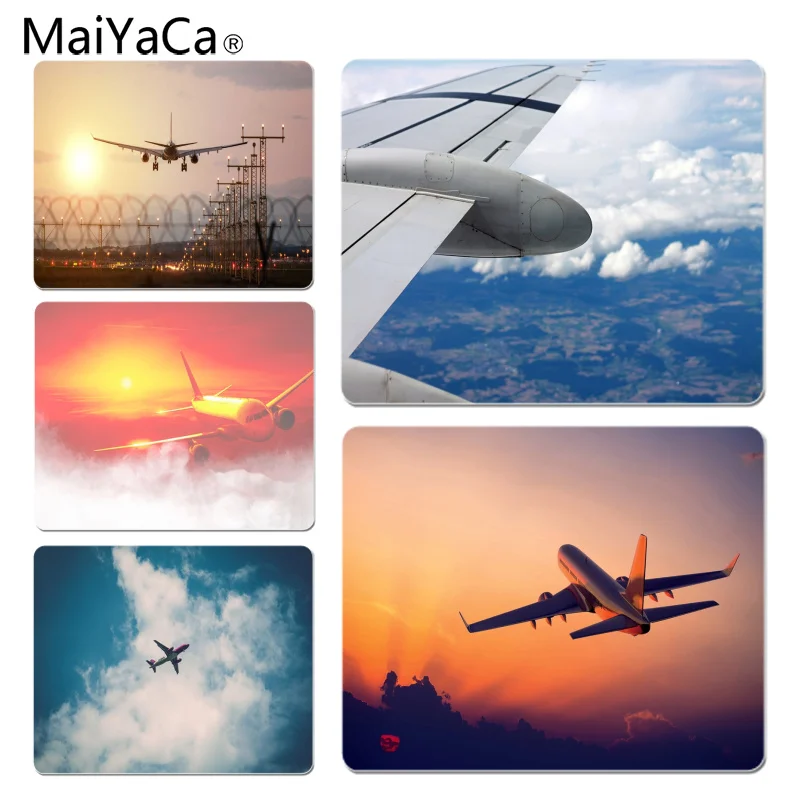 

MaiYaCa Hot Sales Aircraft Airplane Fly Travel Beautiful Anime Mouse Mat Size for 18x22cm 25x29cm Rubber Mousemats
