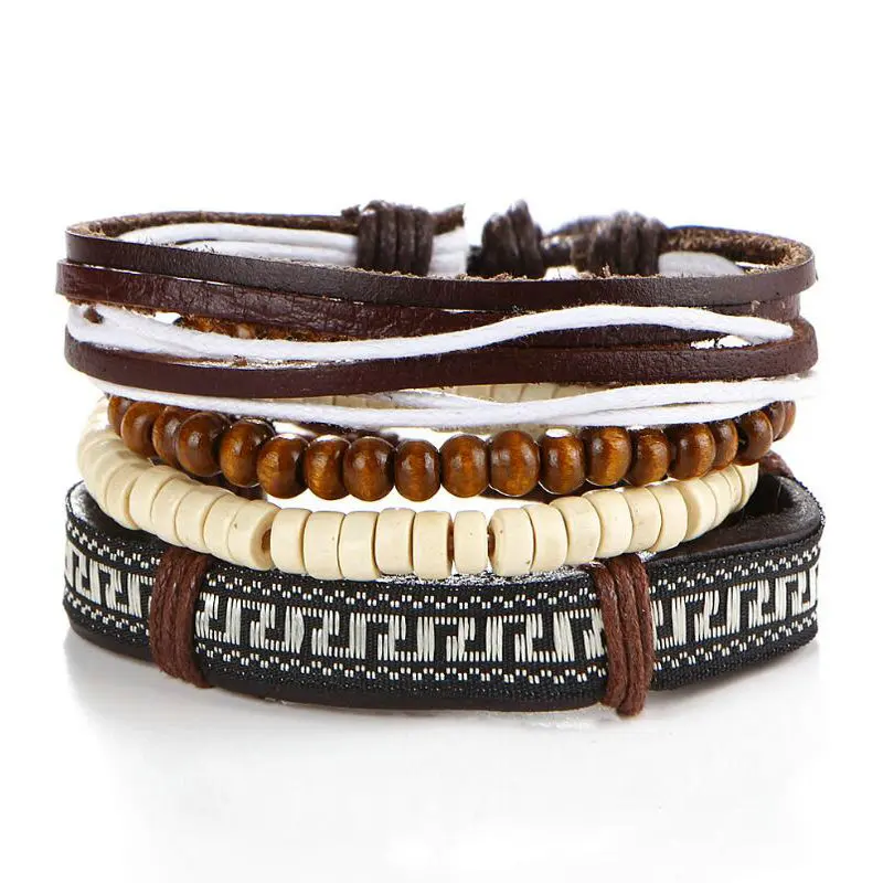 Европа и Соединенные Штаты Америки Нью Деревянные бисера веревочные браслеты