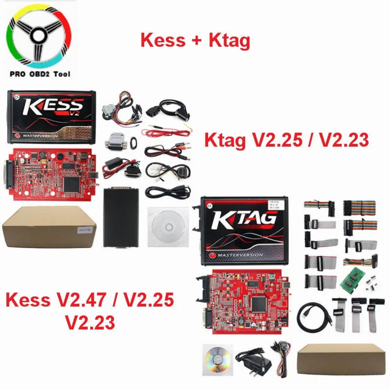 Master Online EU Red Kess V2 V5.017 V2.53 Ktag новейший V2.25 без жетонов ограниченный ЭБУ чип Тюнинг Ktag V2.23 ЭБУ программист - Цвет: Kess Ktag