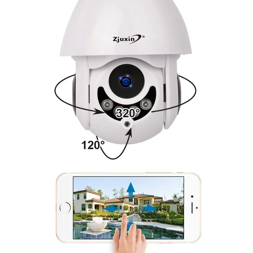 IP Камера 1080 P 2MP PTZ охранных Беспроводной 360 Wi Fi Onvif IP66 CCTV Открытый ipCam
