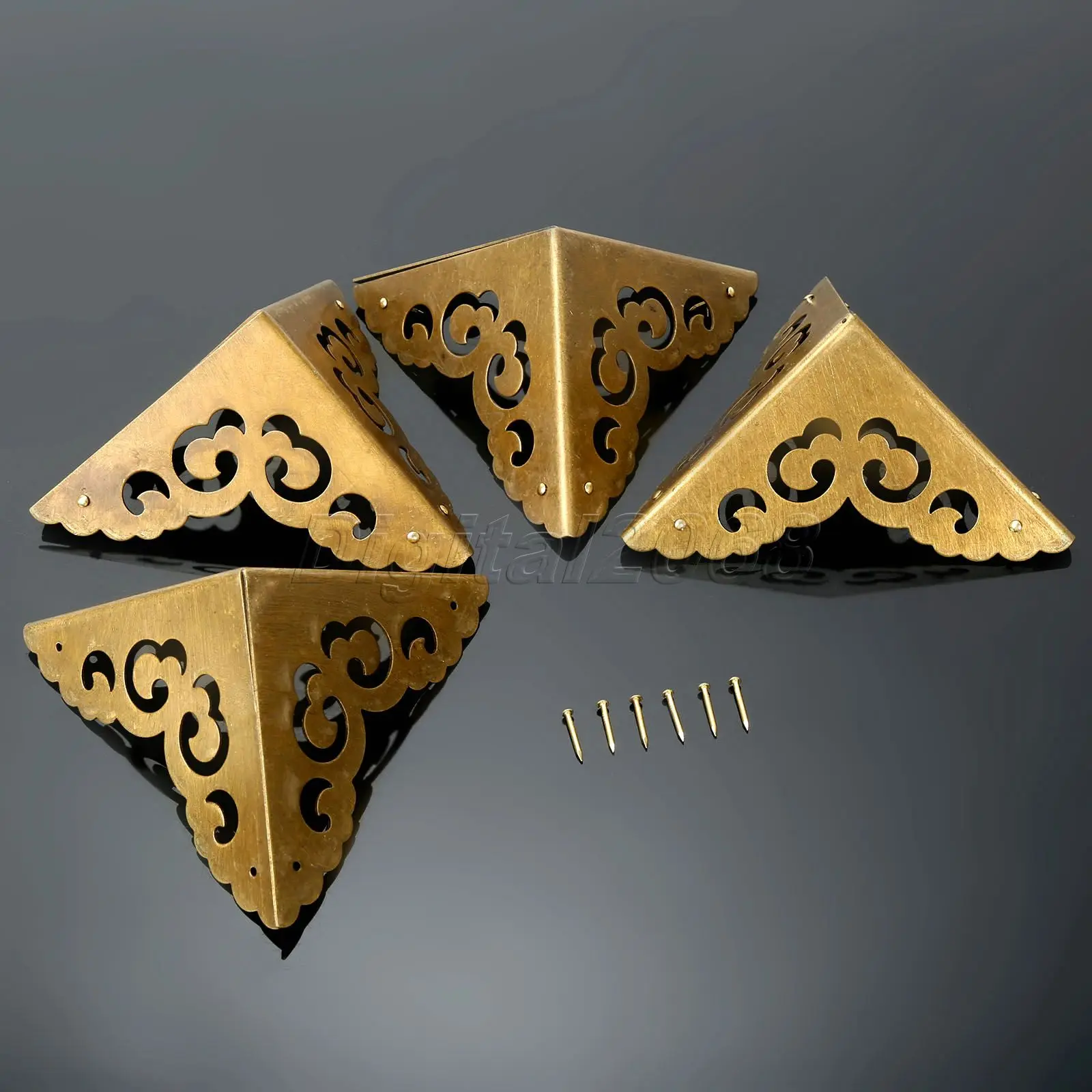Латунные уголки высокого качества 4 шт. скобы мебель античные медные