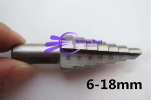 Ступенчатое Коническое сверло из быстрорежущей стали, 6-18 мм, титановое долото, 681012141618 мм, для сверления отверстий