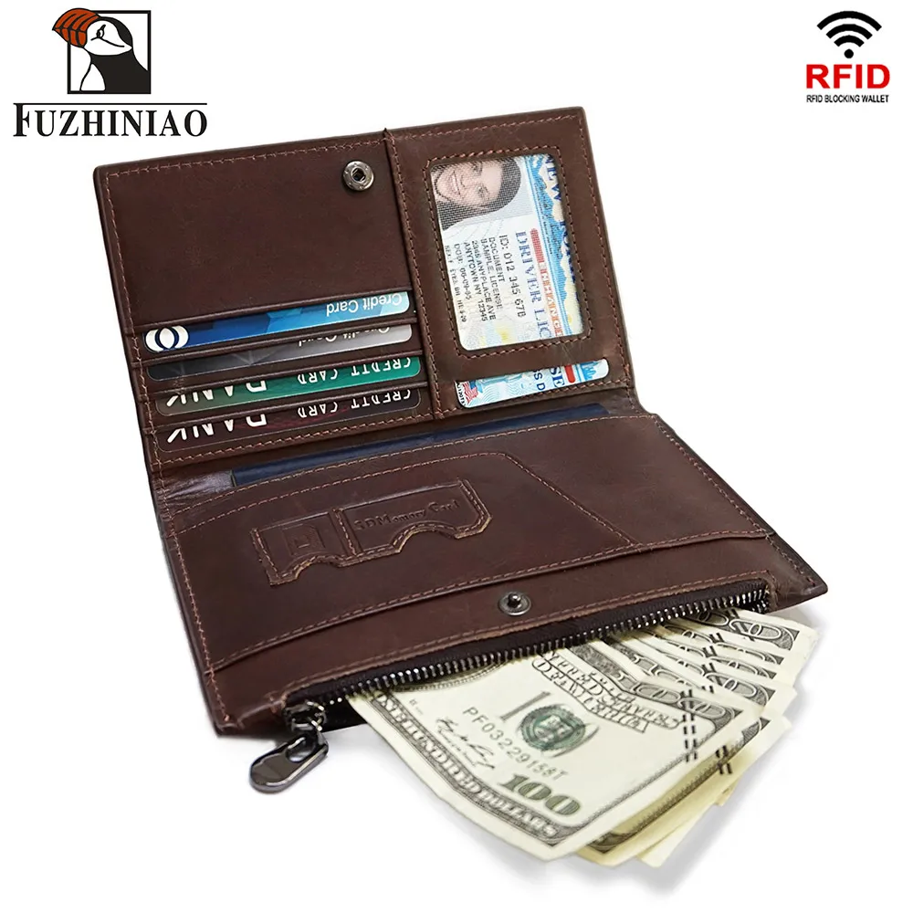 FUZHINIAO Rfid Обложка для паспорта из натуральной кожи мужской кошелек держатель