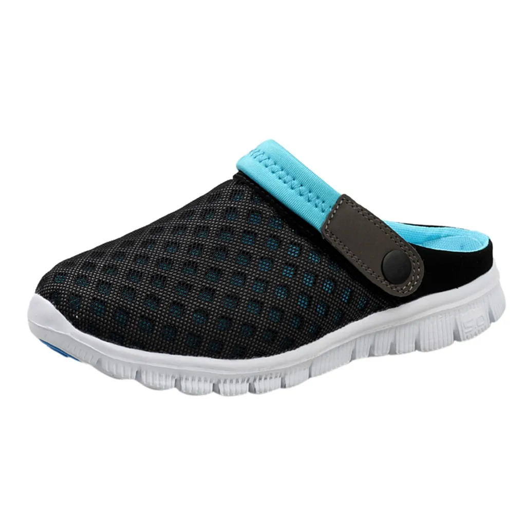 SAGACE Men Women Casual Shoes Couple Beach Sandal Mesh Breathable Flip Flops Shoes Shoes Sandles Sandals New Shoes Jul1 - Цвет: Blue