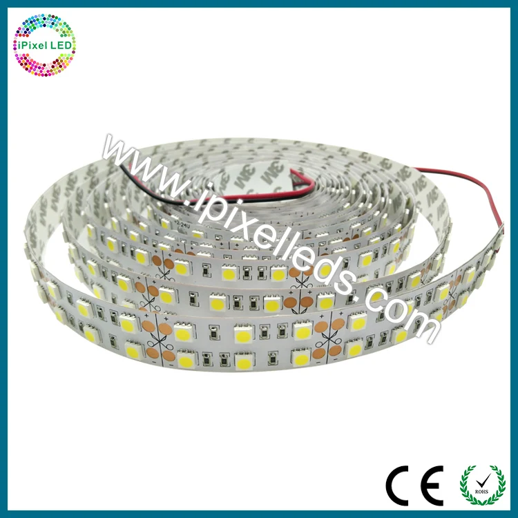 Теплый белый/чистый белый/холодный белый SMD5050 DC24V двухрядный 120 светодиодов/м