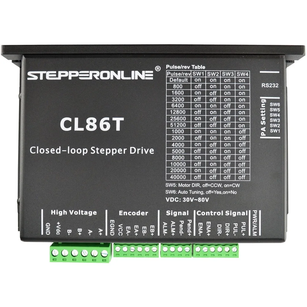 

NEW 2 phase Nema 34 Closed Loop Stepper Driver 0~8.2A 24~80VDC Stepper Motor Driver CL86T for CNC Engraving/Milling Machine