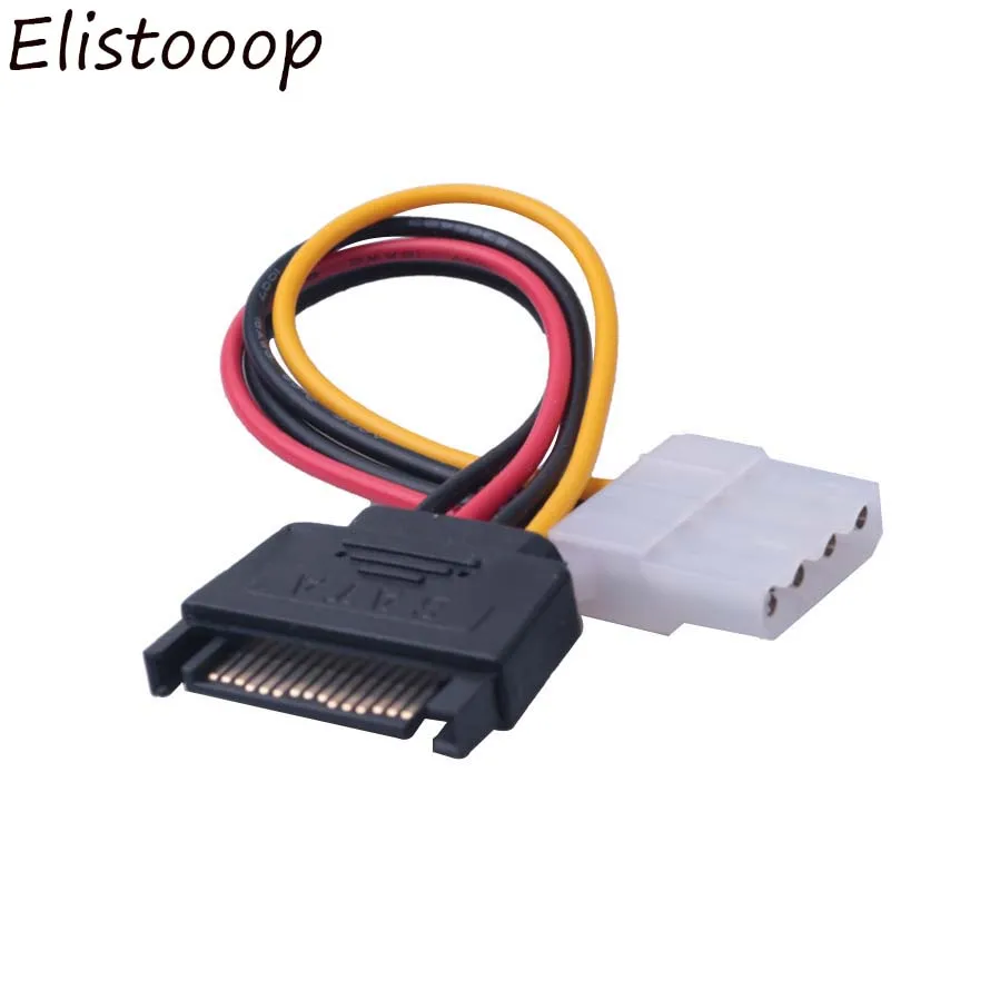 Elistooop 15 Pin SATA папа к Molex IDE 4 Женский адаптер удлинитель Кабель Питания|Коннекторы и