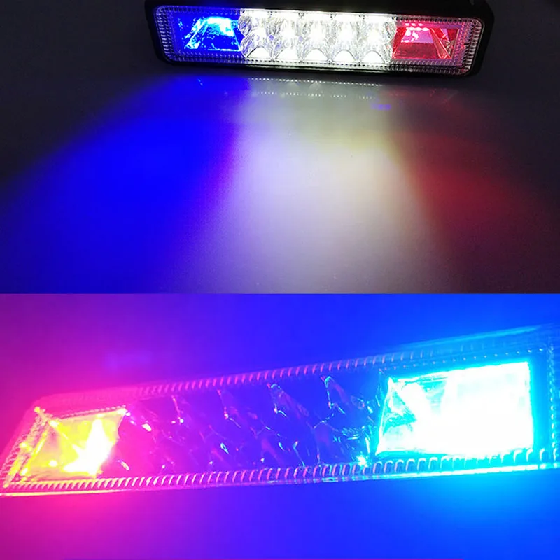 Вспышка-стробоскоп для красного и синего цветов 8 режимов пятно 16 SMD 3030 водить