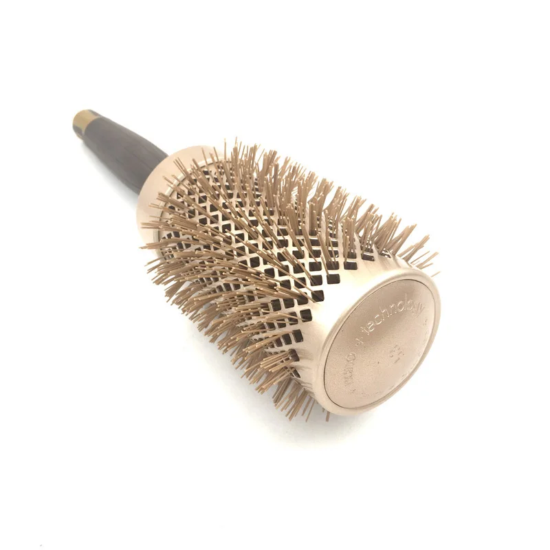 Профессиональная Золотая керамическая алюминиевая щетка для волос с хвостом