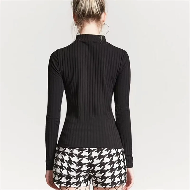 Женская футболка с высоким воротом Neploe Европейская мода тонкие сексуальные