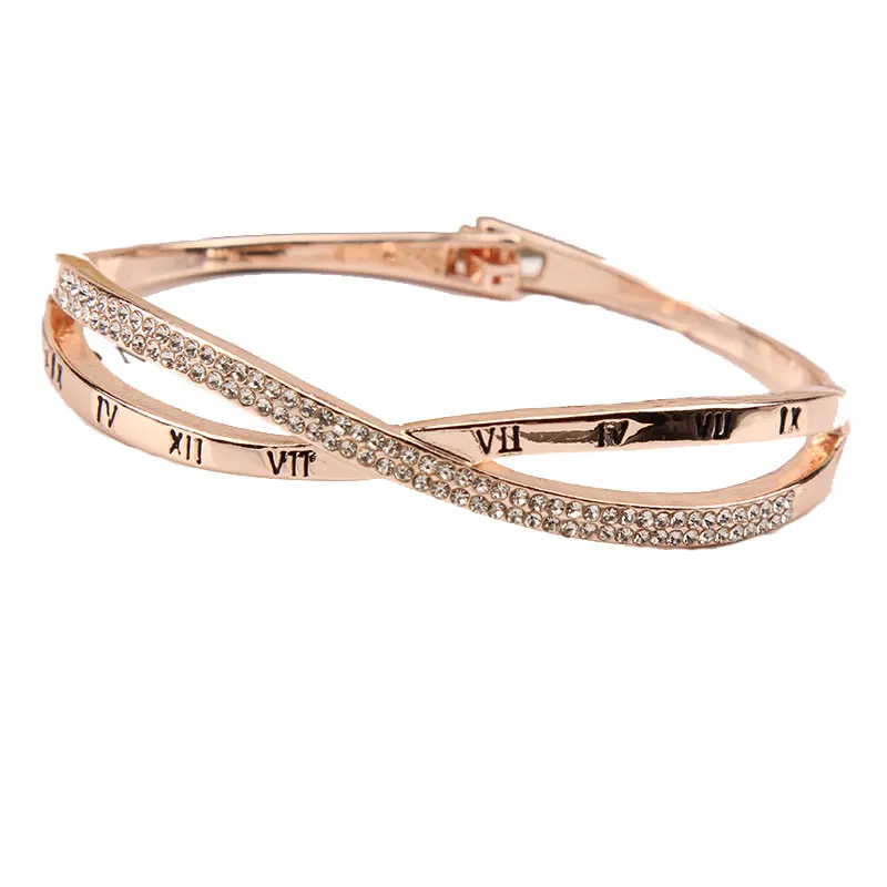 Forever Love Jewelry Cross crystal design Rose Gold Stainless Steel Bracelets &amp Bangles Woman's Heart Bracelet For Women | Украшения
