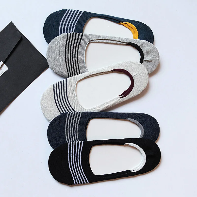 Модные повседневные мужские носки высококачественные хлопковые в полоску