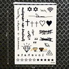 Временная татуировка с очаровательным драгоценным камнем в форме сердца, водонепроницаемая Съемная вспышка, поддельные тату-наклейки, для детей, боди-арт, музыка, Wi-Fi, знак татуировки