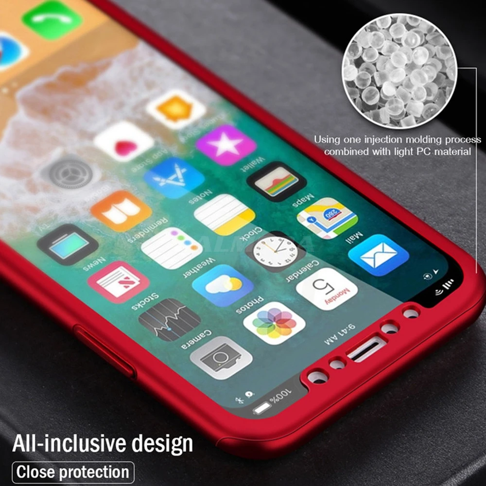 BALMORA 360 полный защитный чехол для телефона iPhone X XR XS Max противоударный ПК s XSMax с